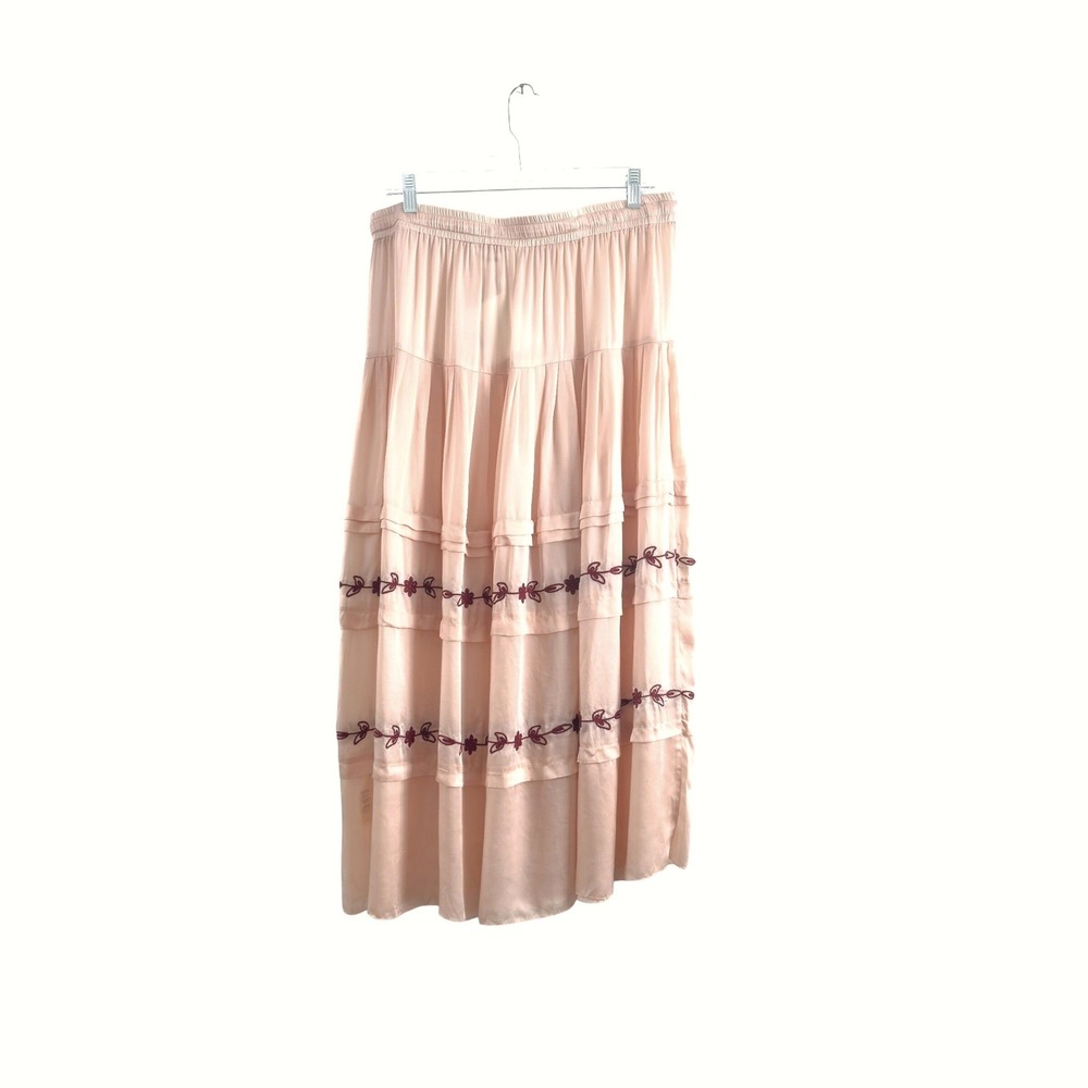 The Great Tiered Maxi Skirt Blush Pink‎ Viscose Size 3